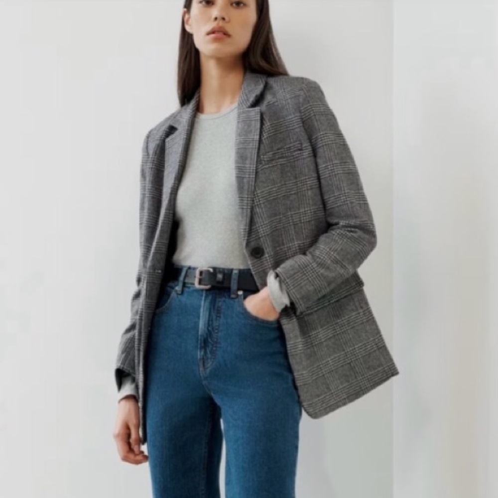 NEW H&M Plaid Oversized Blazer